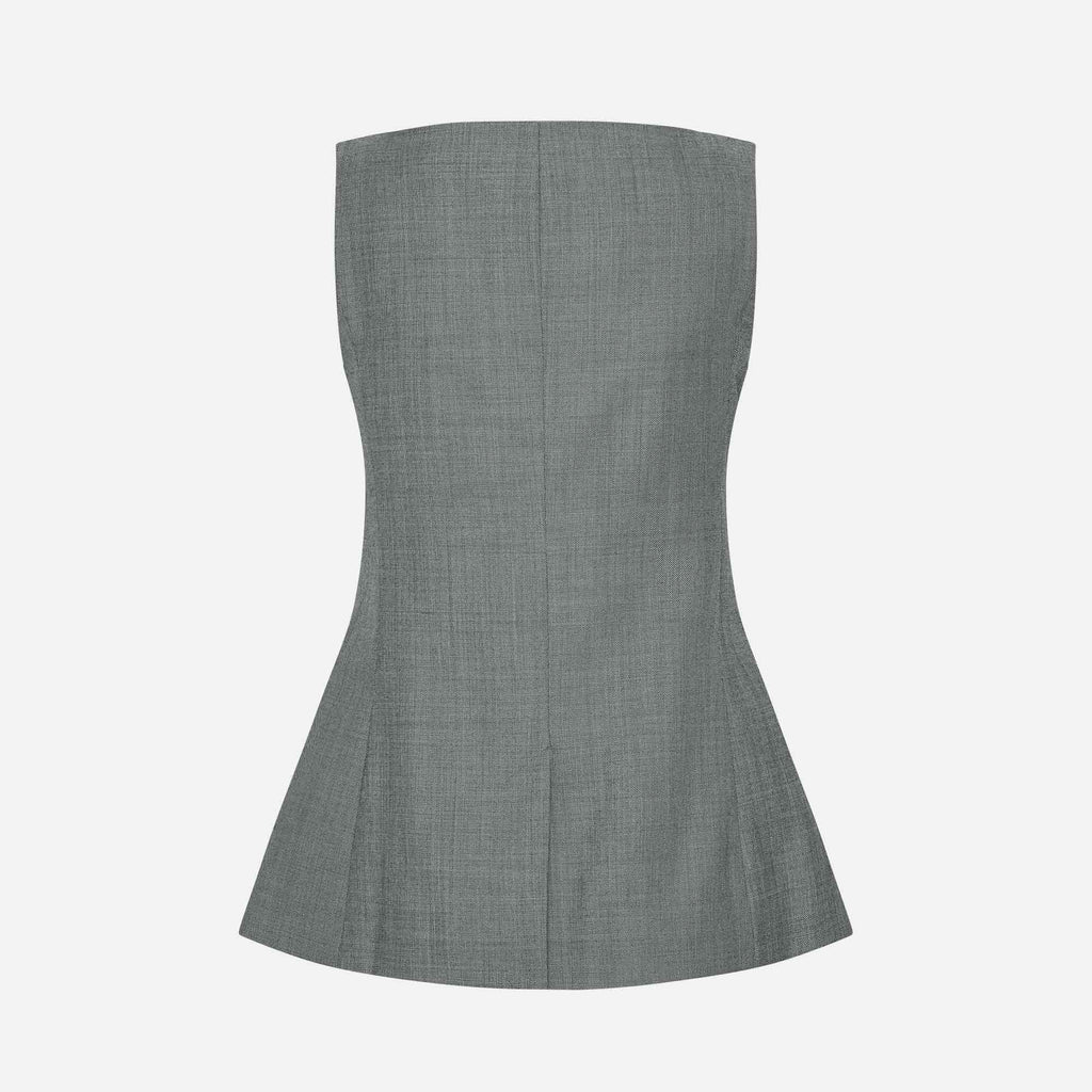 Turner Vest Black Melange Wool