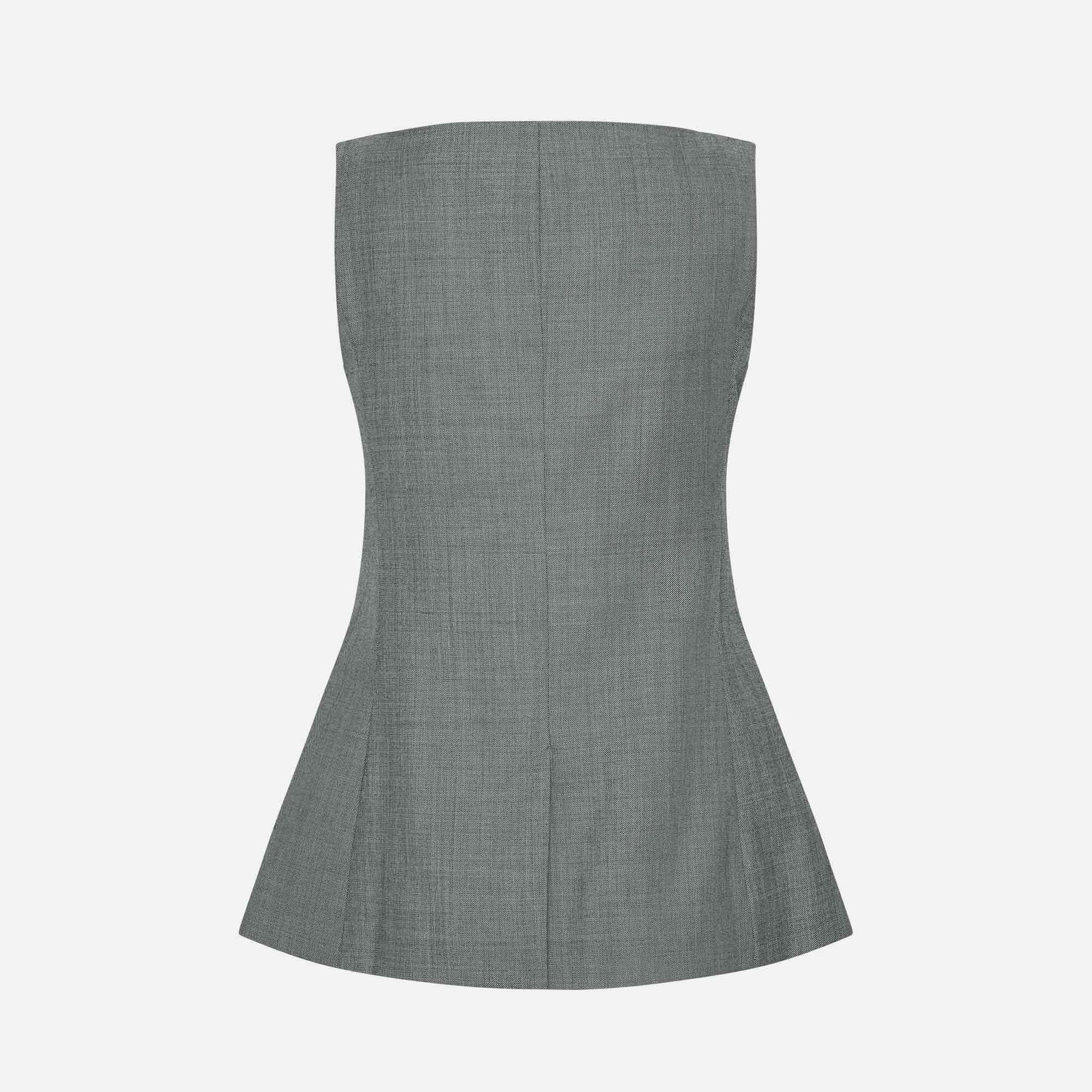 Turner Vest Black Melange Wool