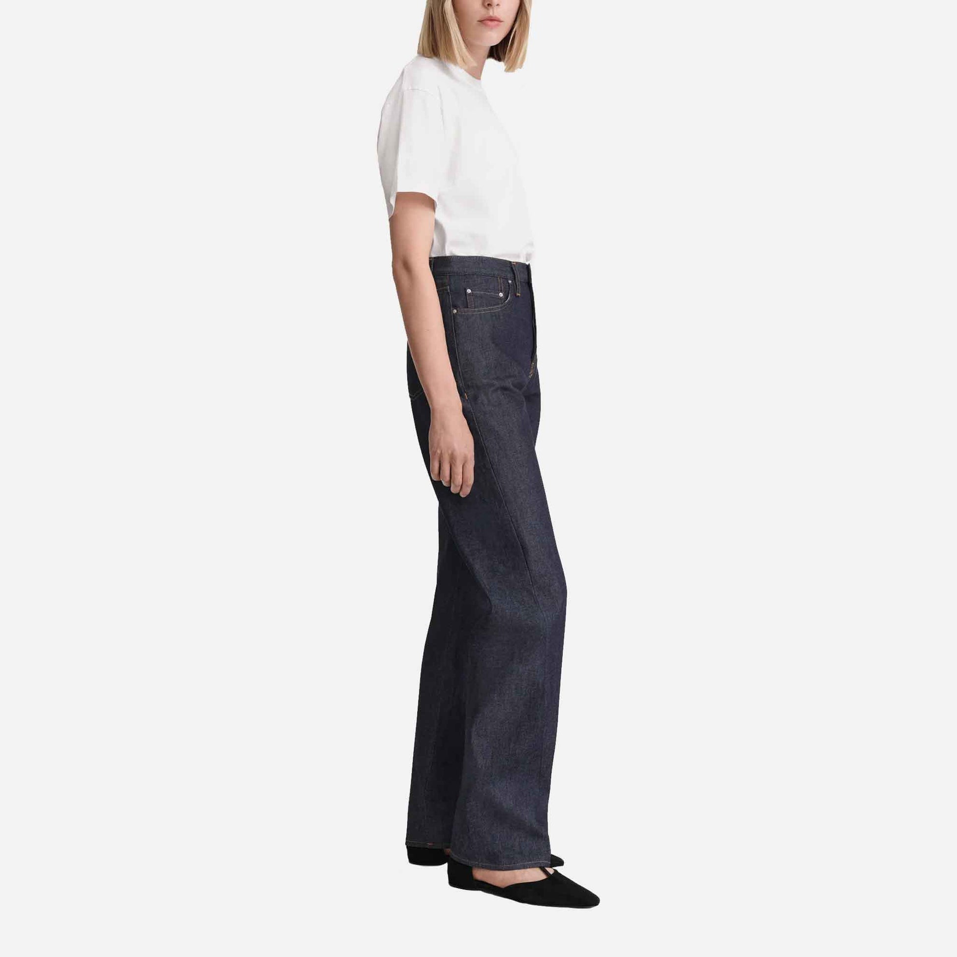 Twisted Seam Denim Full Length Raw