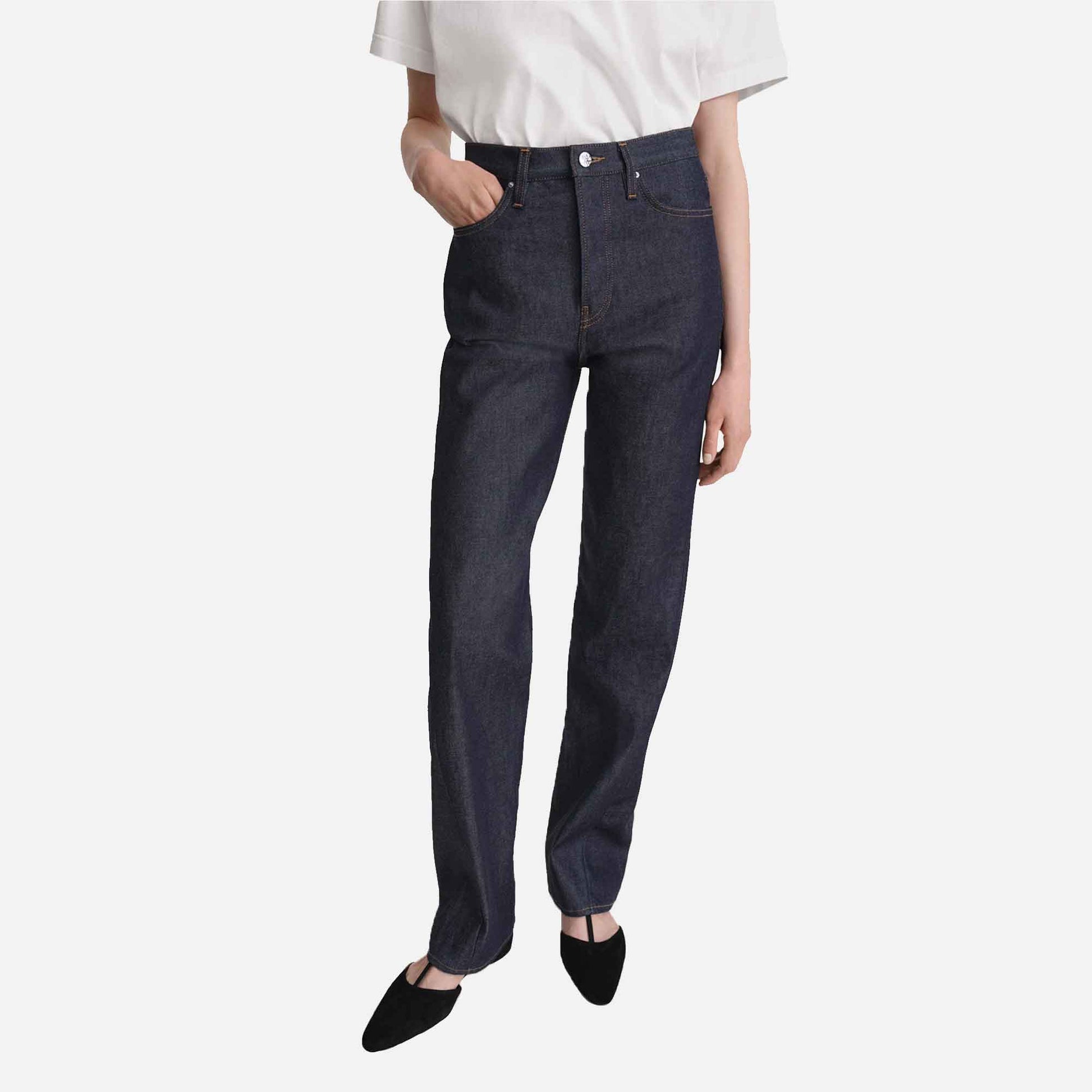 Twisted Seam Denim Full Length Raw