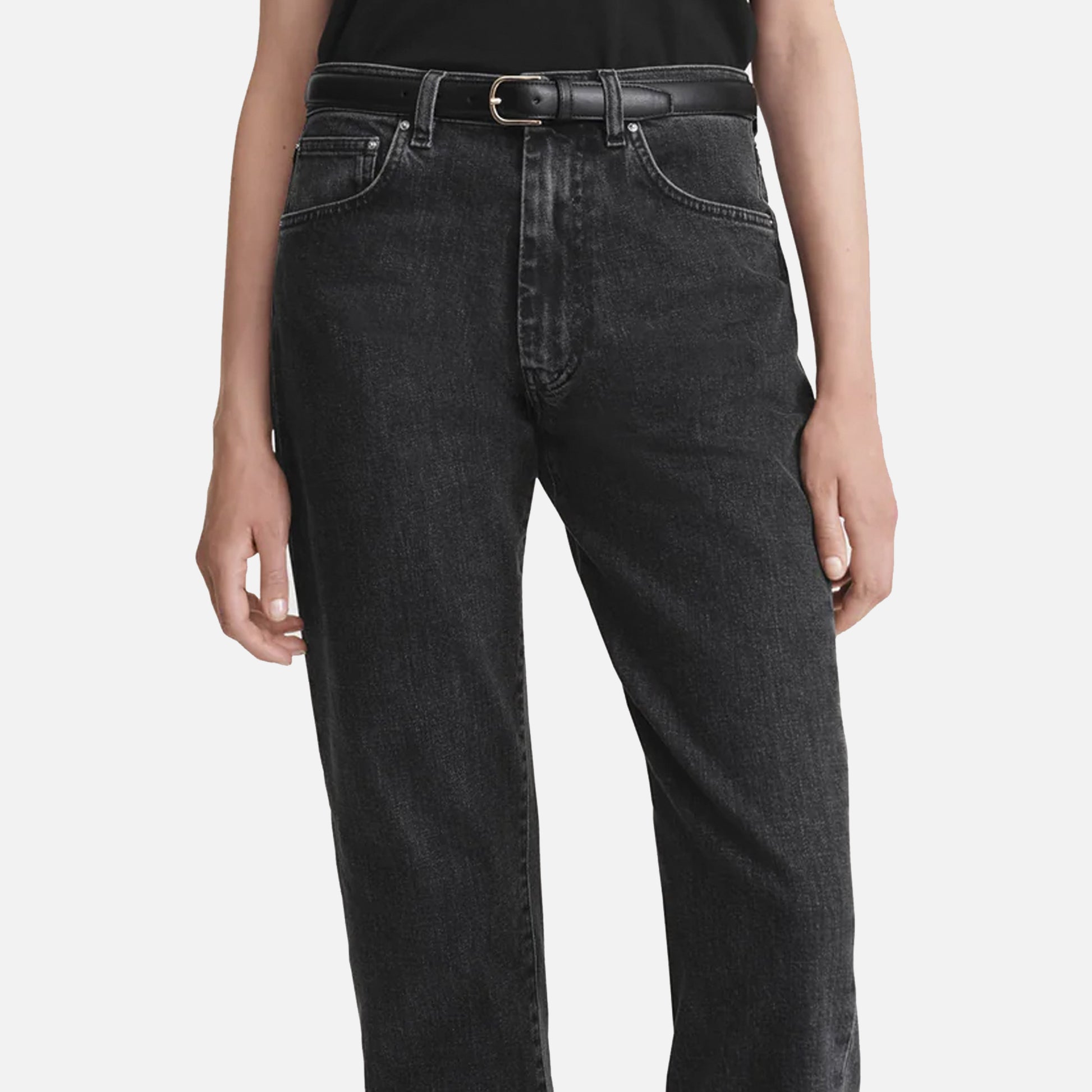 Twisted Seam Denim Jeans Gray Wash