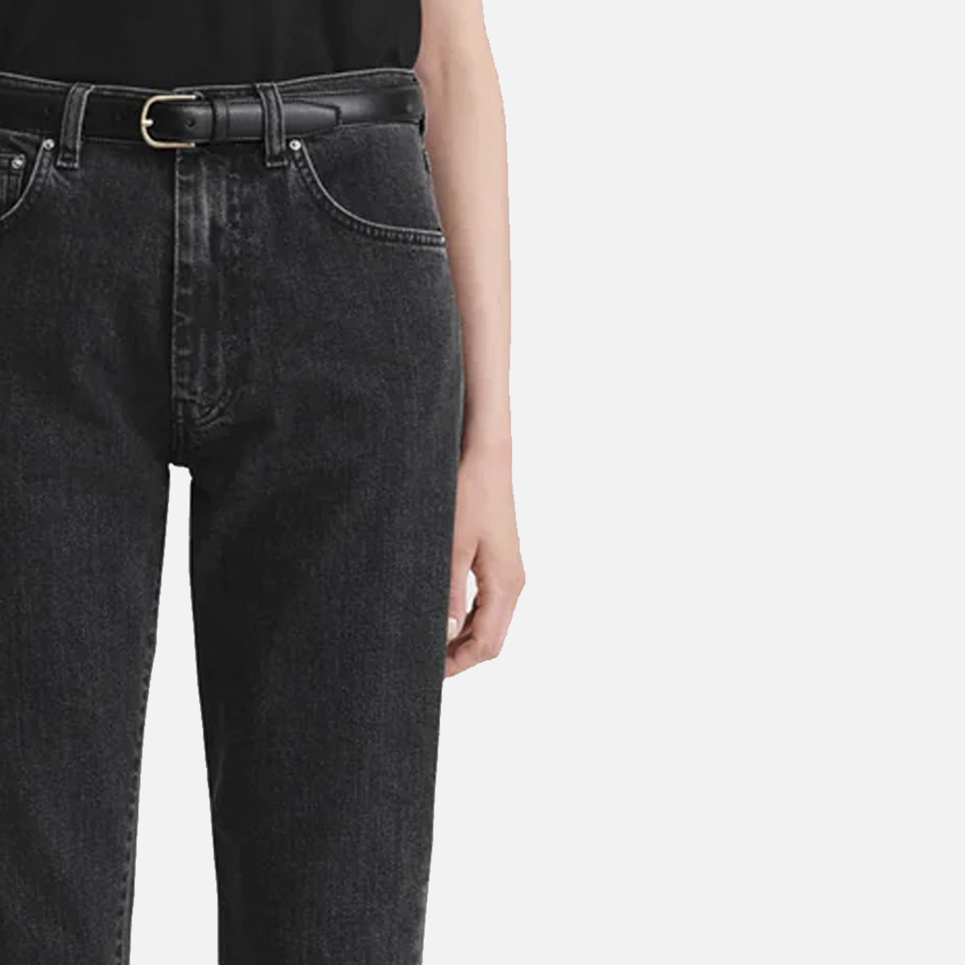 Twisted Seam Denim Jeans Gray Wash