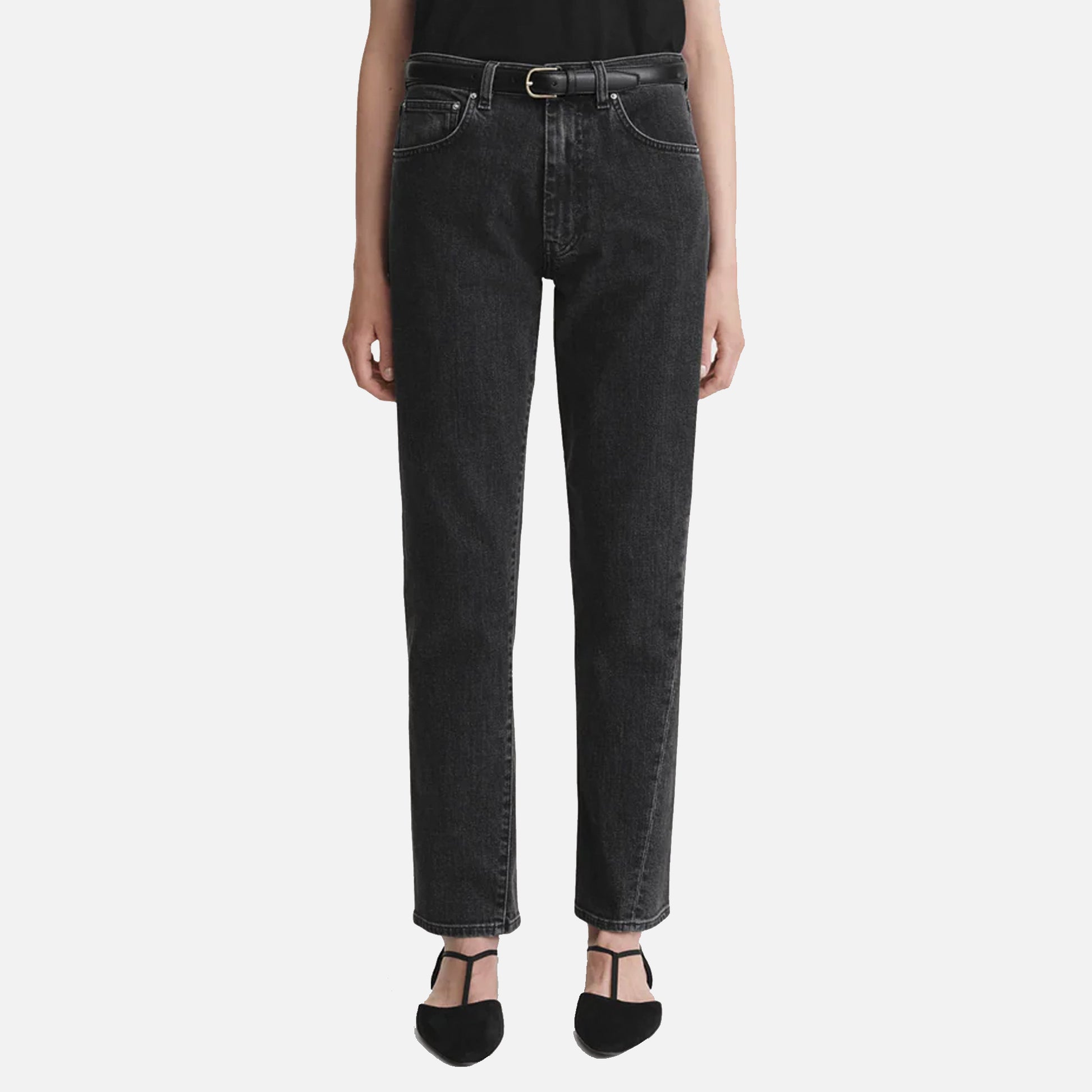 Twisted Seam Denim Jeans Gray Wash