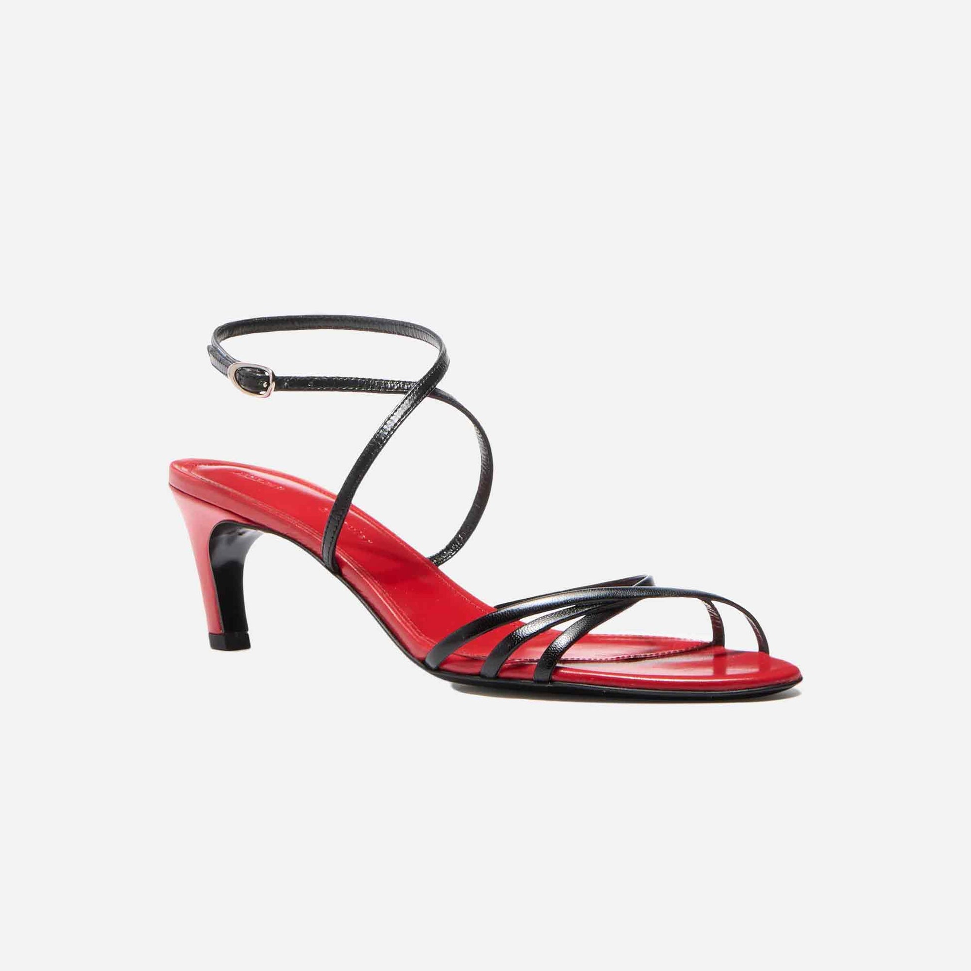 Uma Ankle Strap Sandals Black/Red