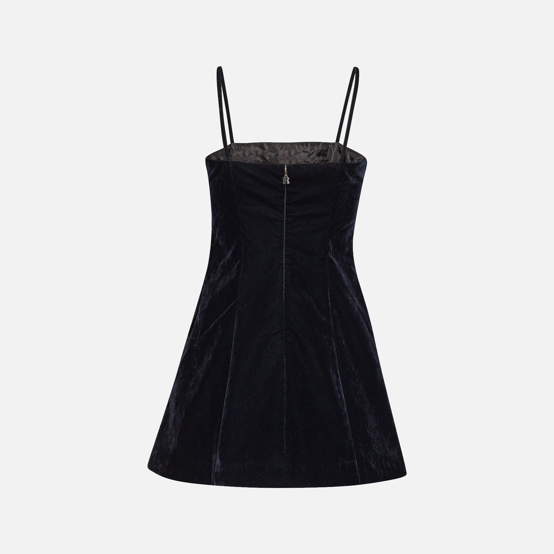 Velvet Mini Strap Dress Graphite