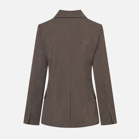 Viviana Blazer Brown Herringbone