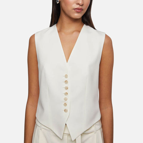 Shaped Waistcoat Off White