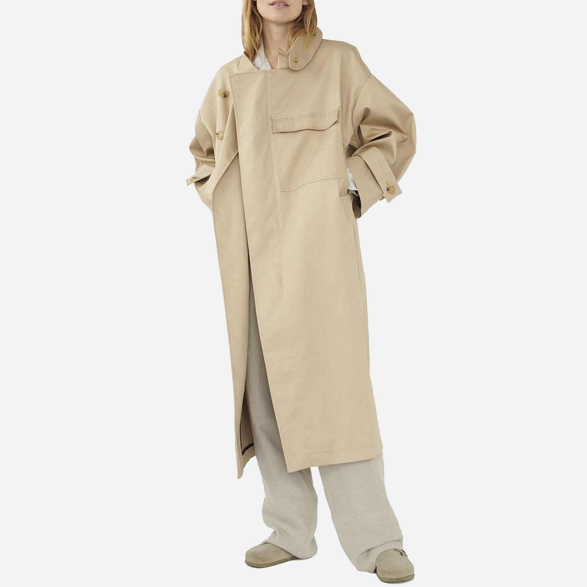Water Resistant Coat Cool Beige