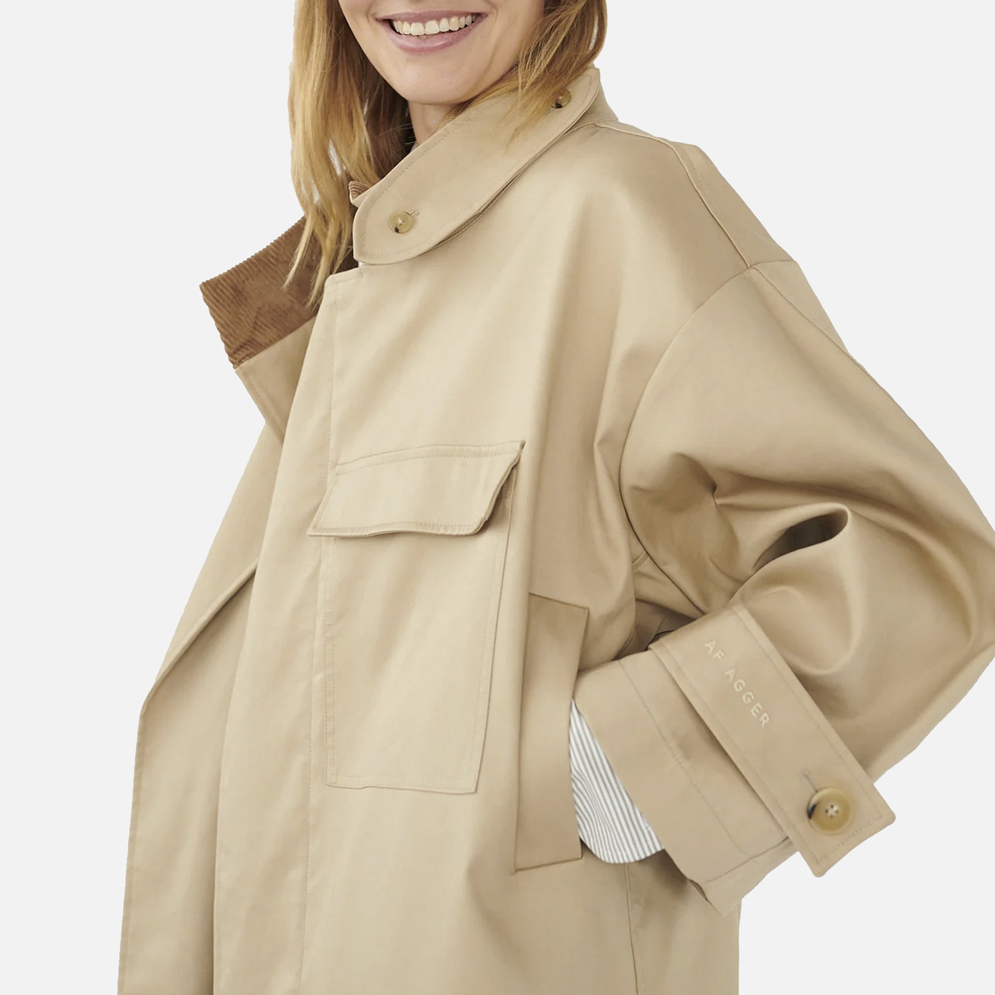 Water Resistant Coat Cool Beige