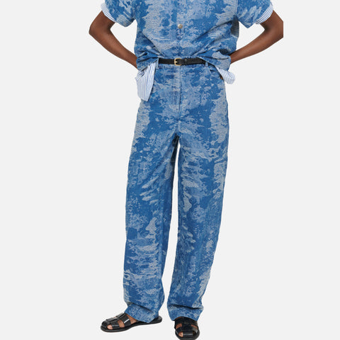 Weston Pants Denim Blue Jacquard