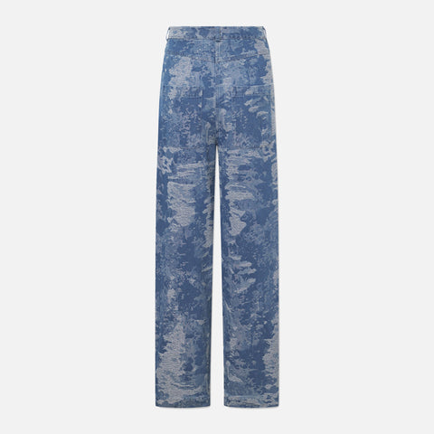 Weston Pants Denim Blue Jacquard