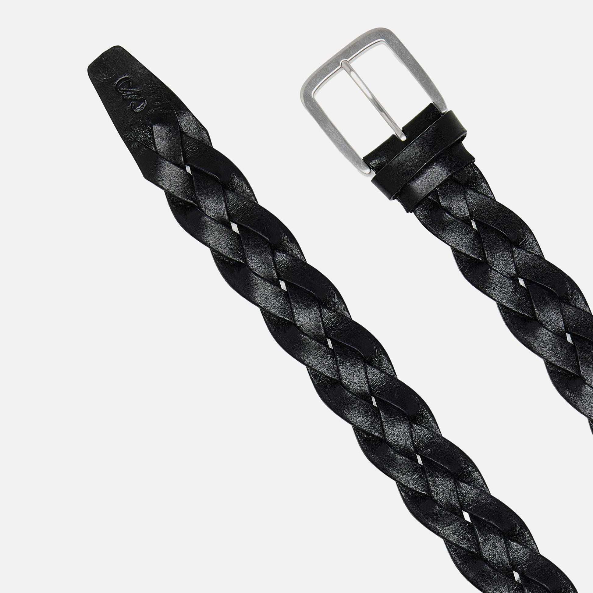Wide Braid Belt Black