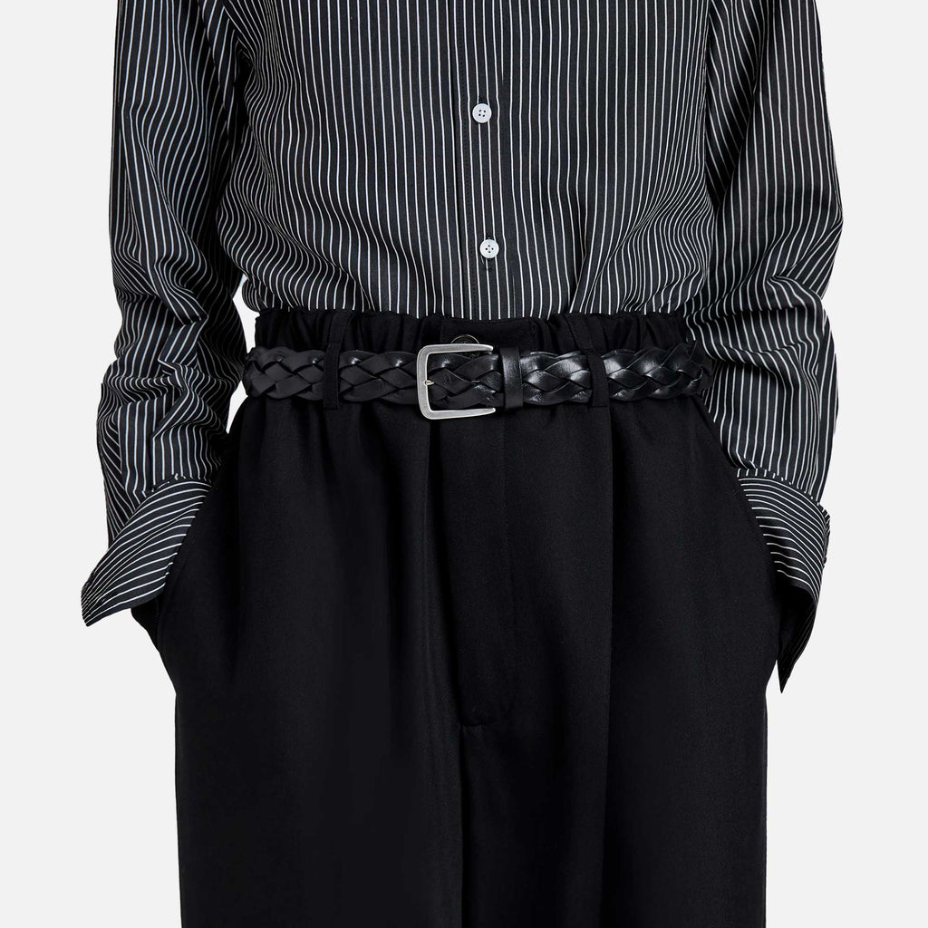 Wide Braid Belt Black
