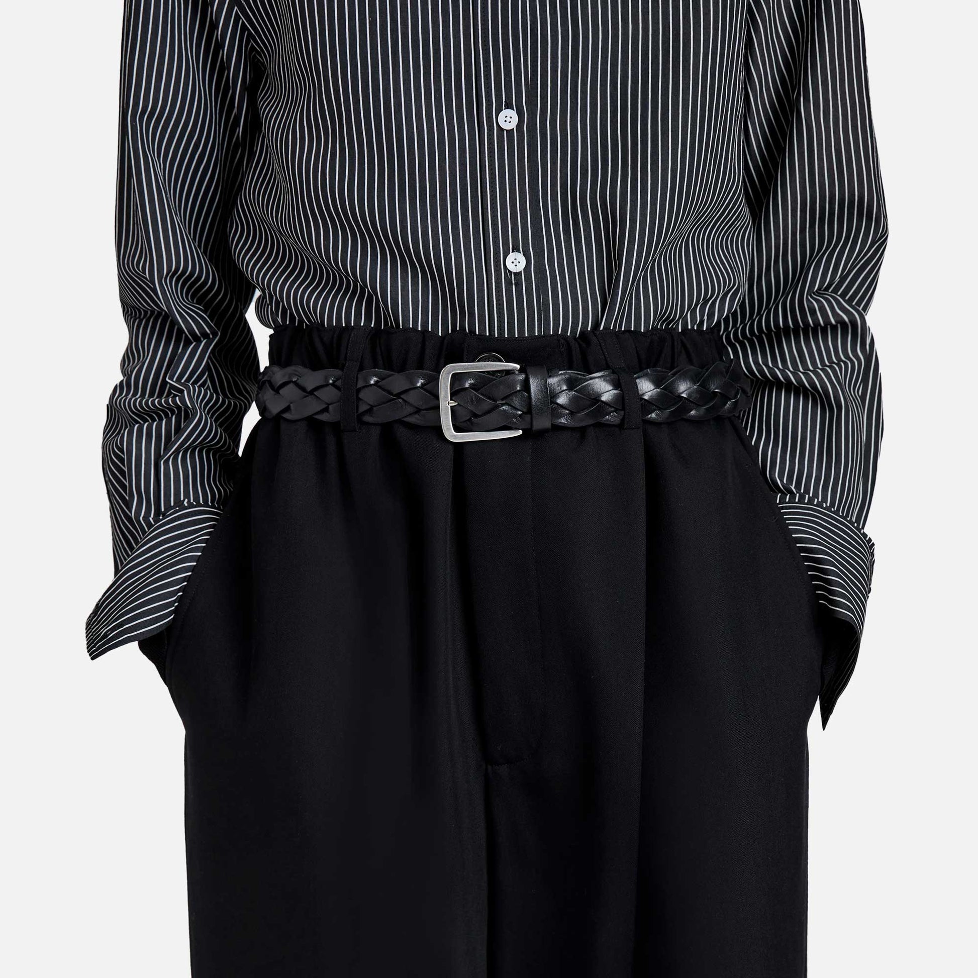Wide Braid Belt Black