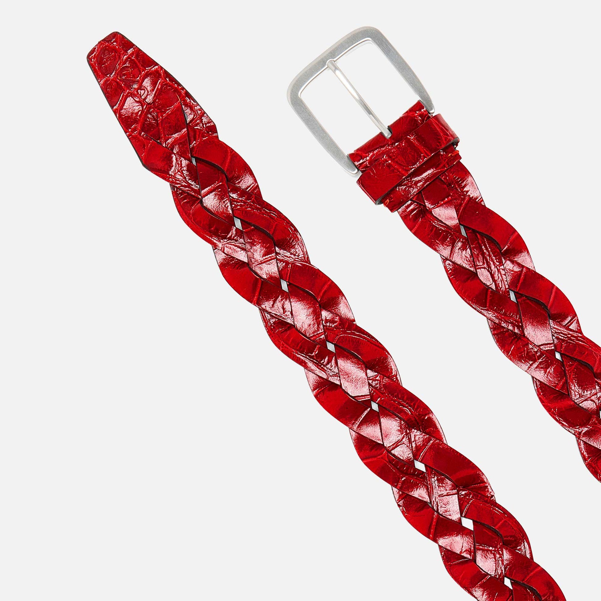 Wide Braid Belt Bordeaux