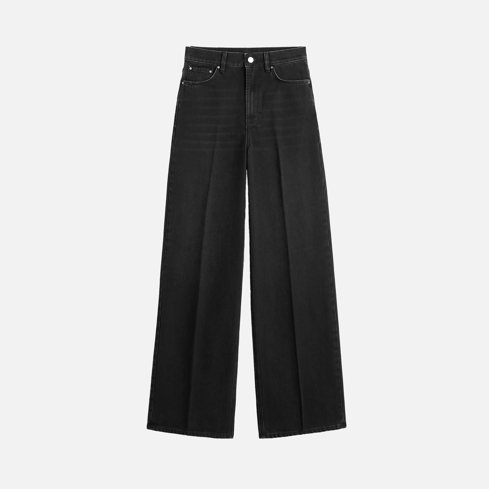 Wide Leg Denim Faded Black