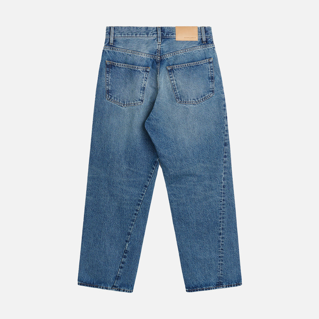 Wide Twist Jeans Mid Blue