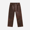 Wide Twist Leather Pants Brown