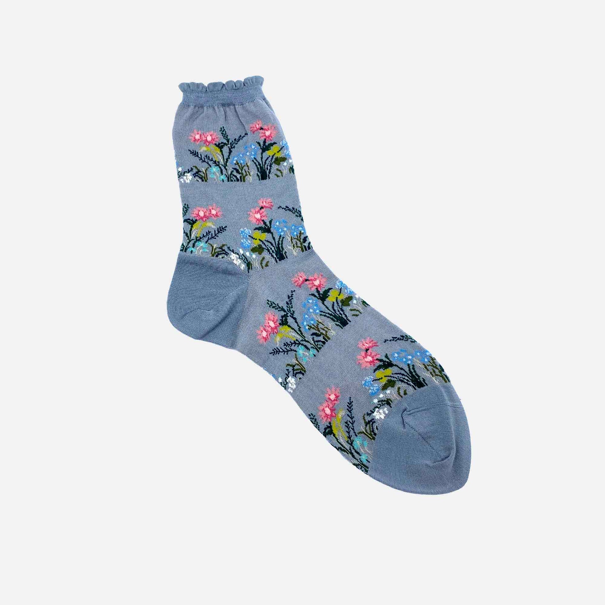 Wild Flower Socks Grey