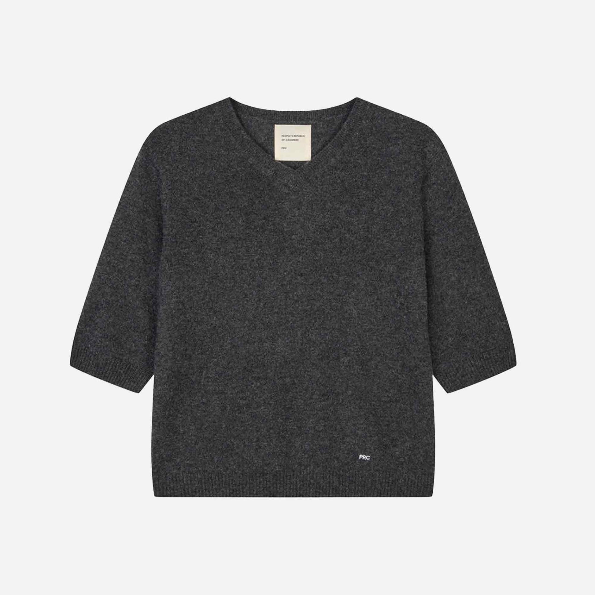 Women's 90's V Blouse Dark Grey