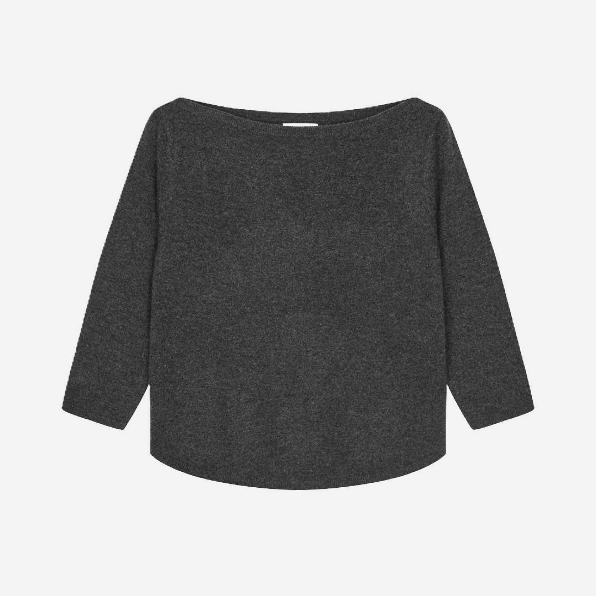 Women's Boat Neck Dark Grey