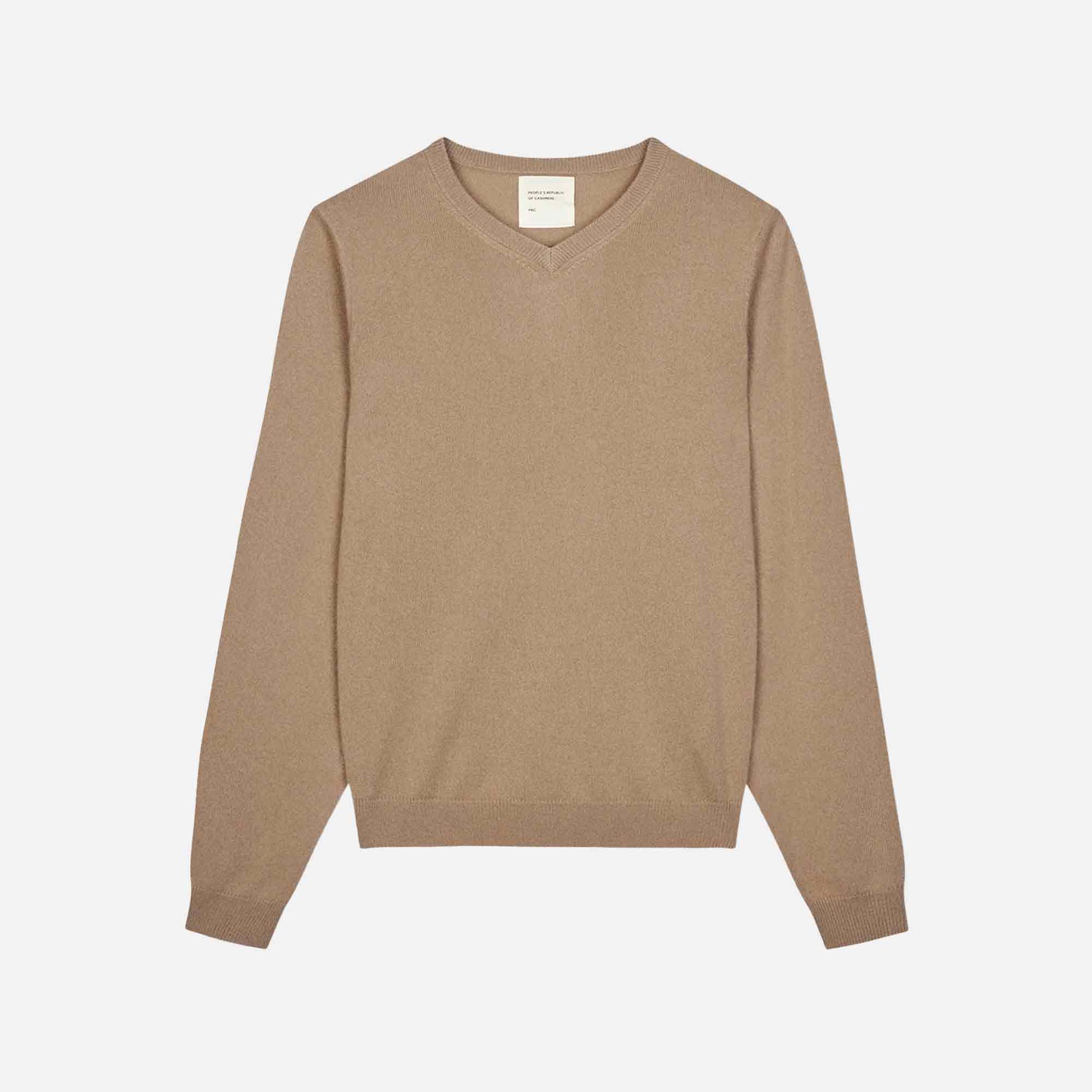 Women's Fitted 90's V-Neck Taupe