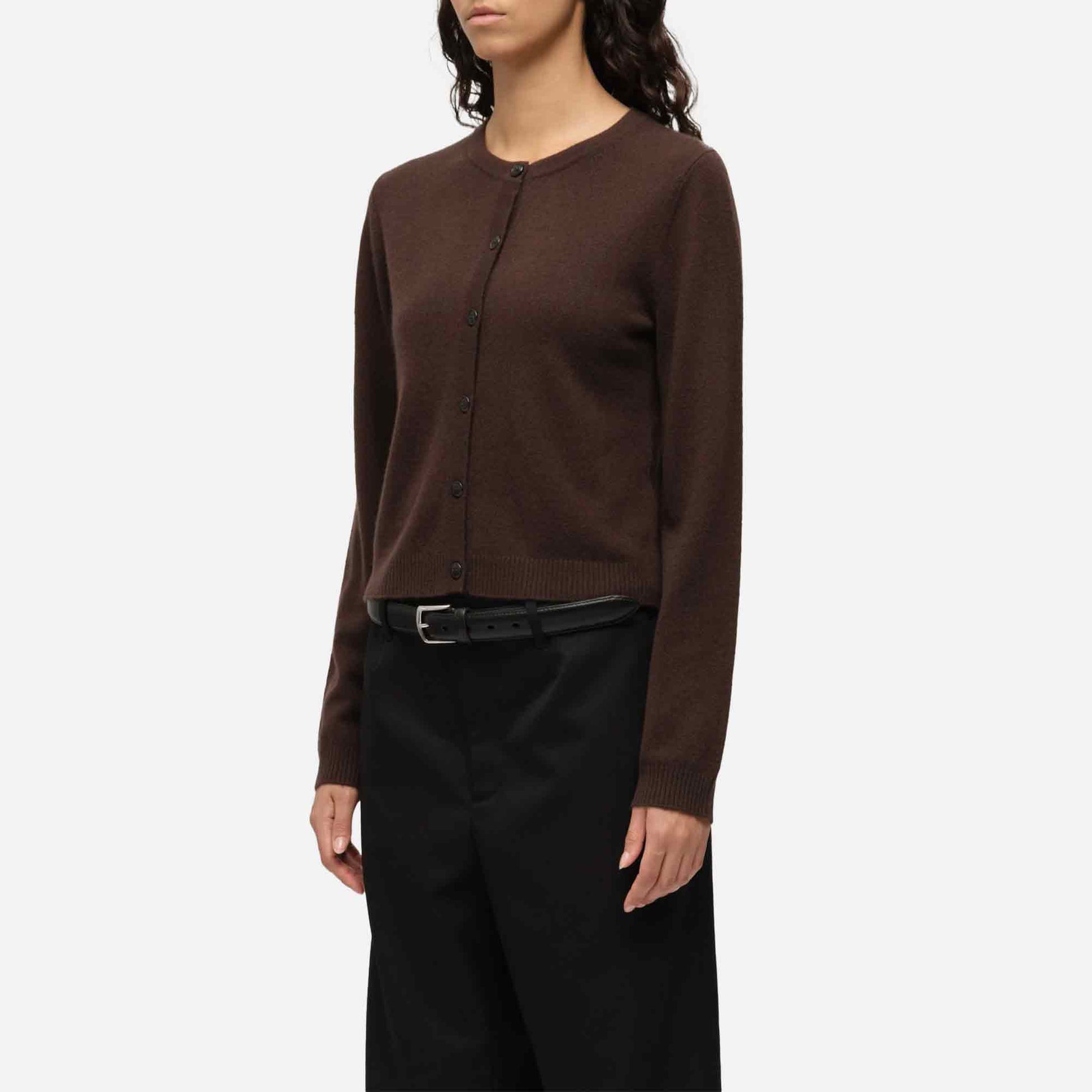 Women's O-Cardigan Dark Brown