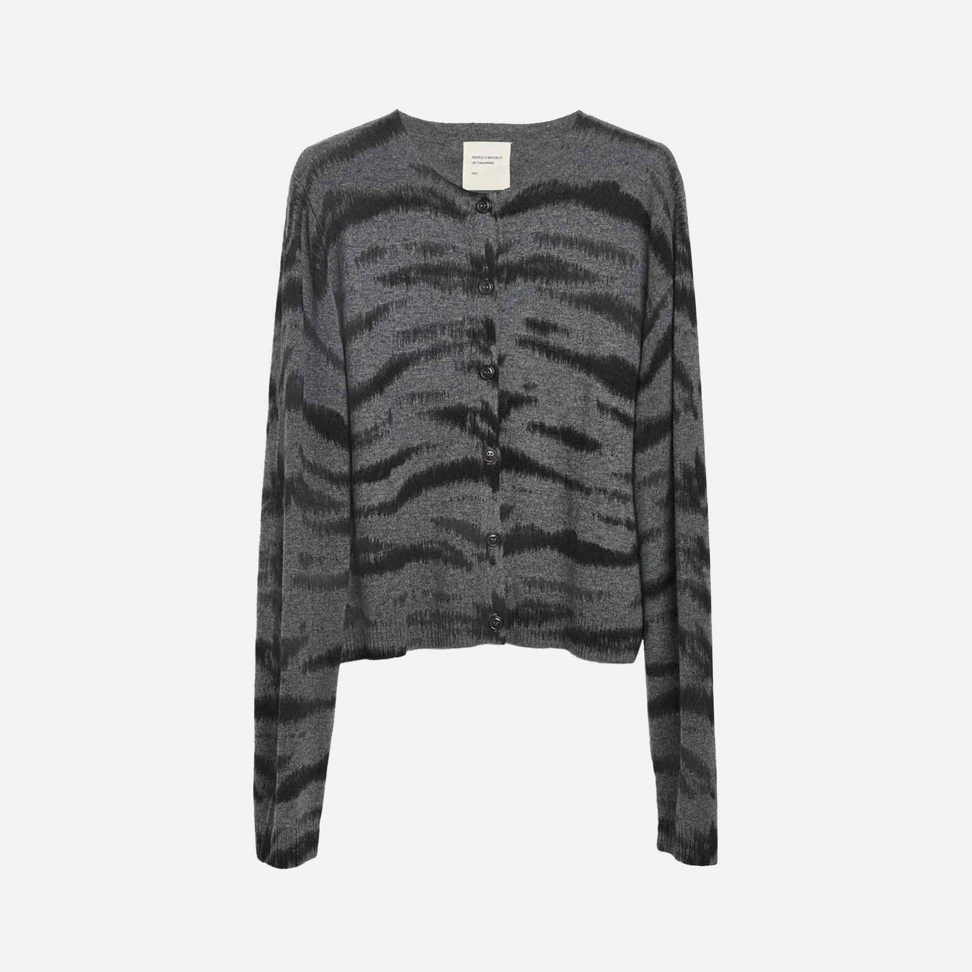 Women's O-Cardigan Zebra Grey