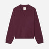 Women's Oversized Collar V-Neck Bordeaux