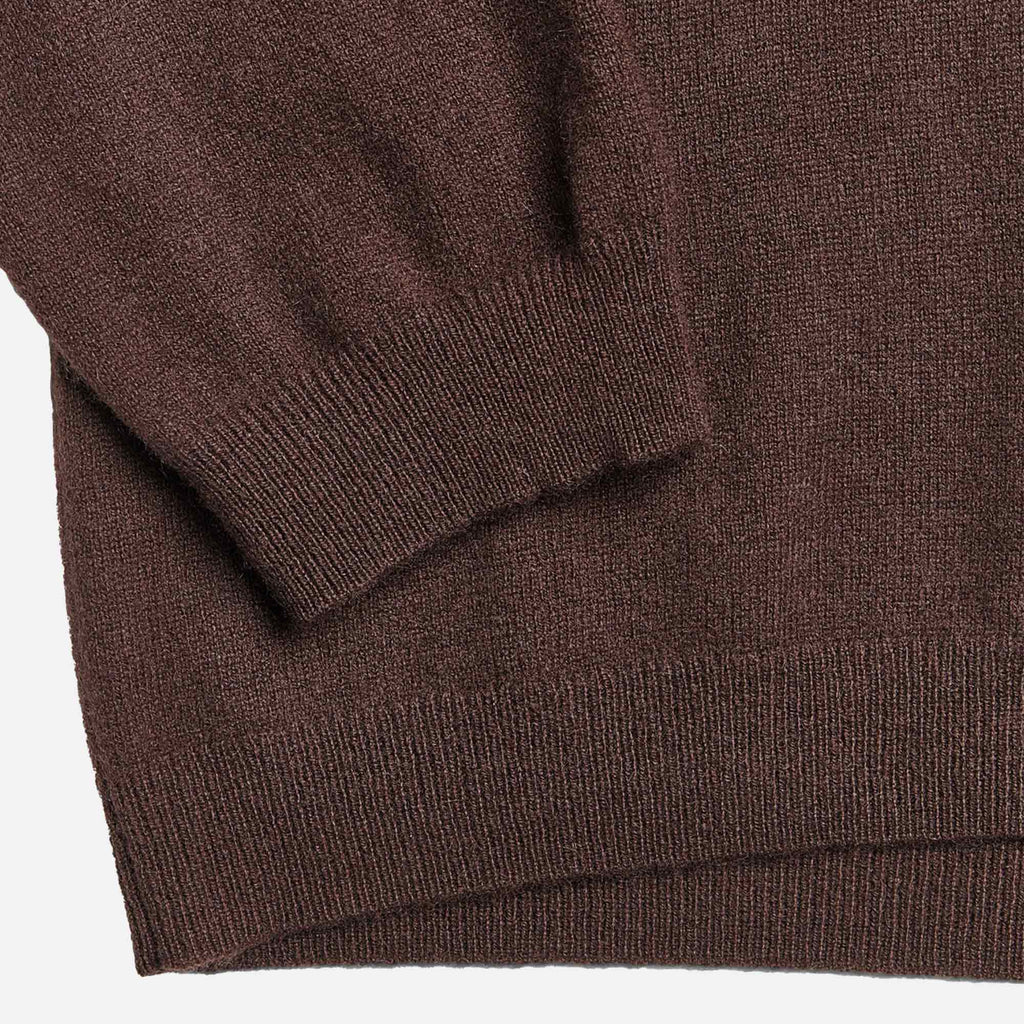 Women's Oversized Collar V-Neck Dark Brown