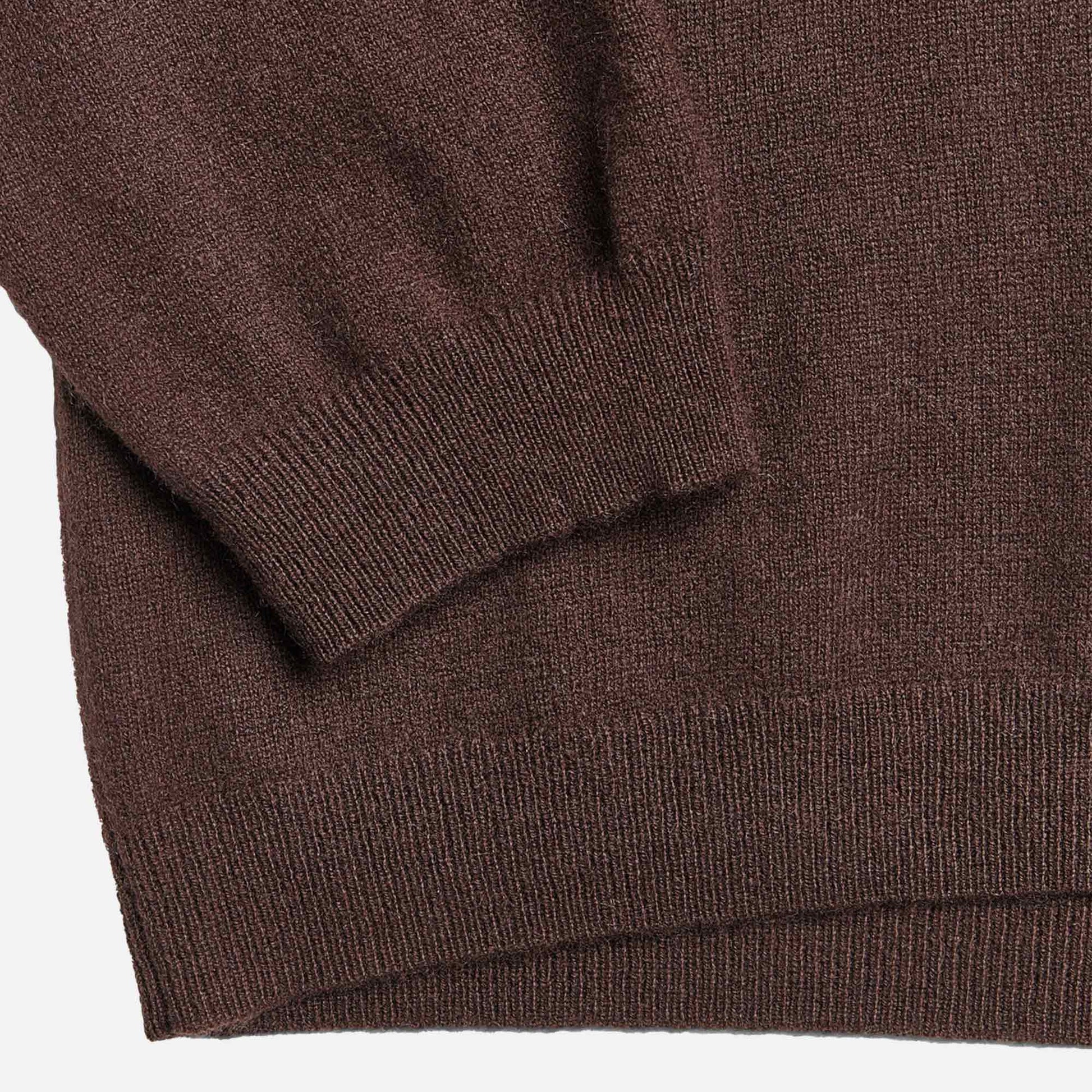 Women's Oversized Collar V-Neck Dark Brown