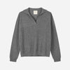 Women's Oversized Collar V-Neck Heather Grey