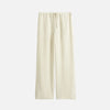 Woven Stripe Drawstring Trousers Ecru