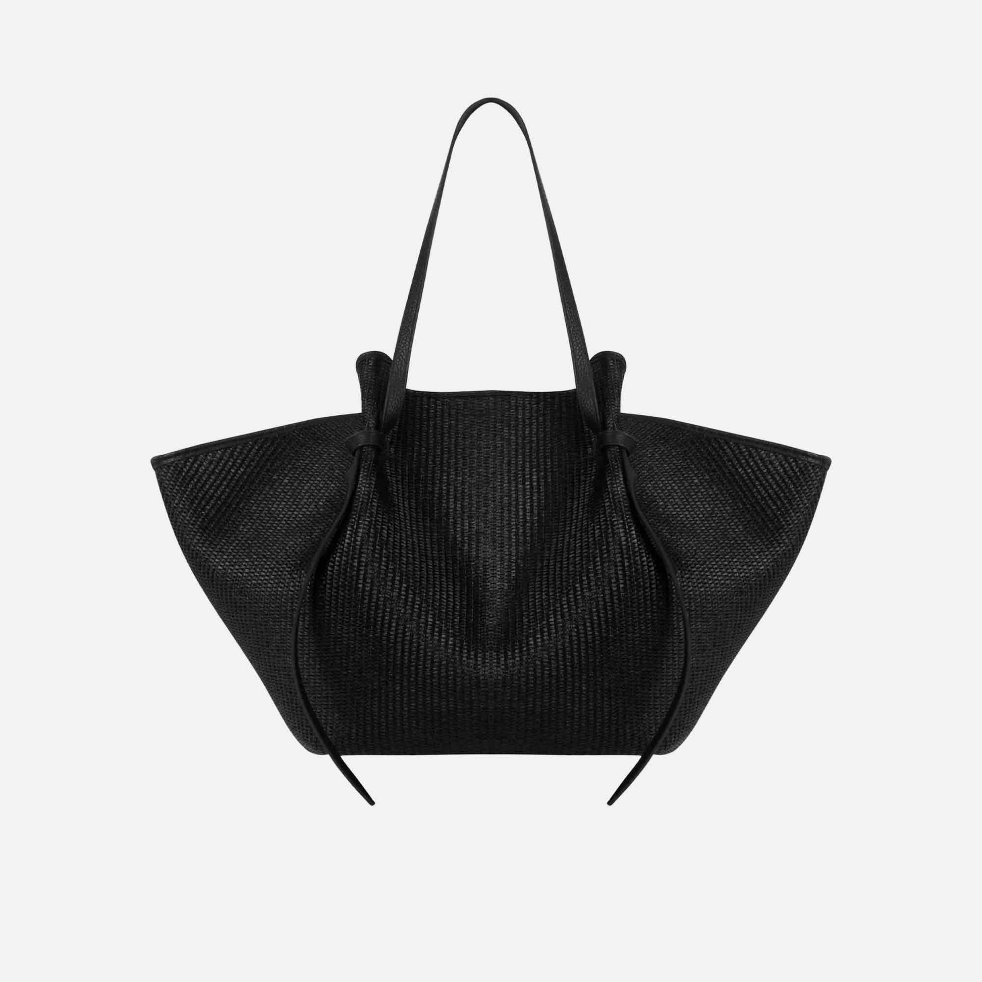 XL Mochi Tote Bag Raffia Black