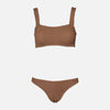 Xandra Bikini Crinkle Metallic Cocoa