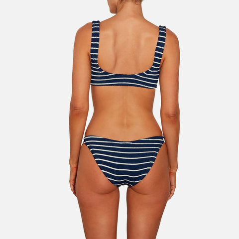 Xandra Bikini Crinkle Navy/White Stripe