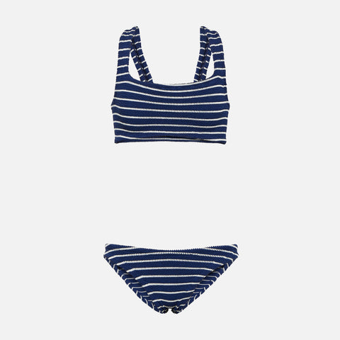 Xandra Bikini Crinkle Navy/White Stripe