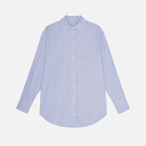 Arthur Shirt Thin Stripe Ocean/White