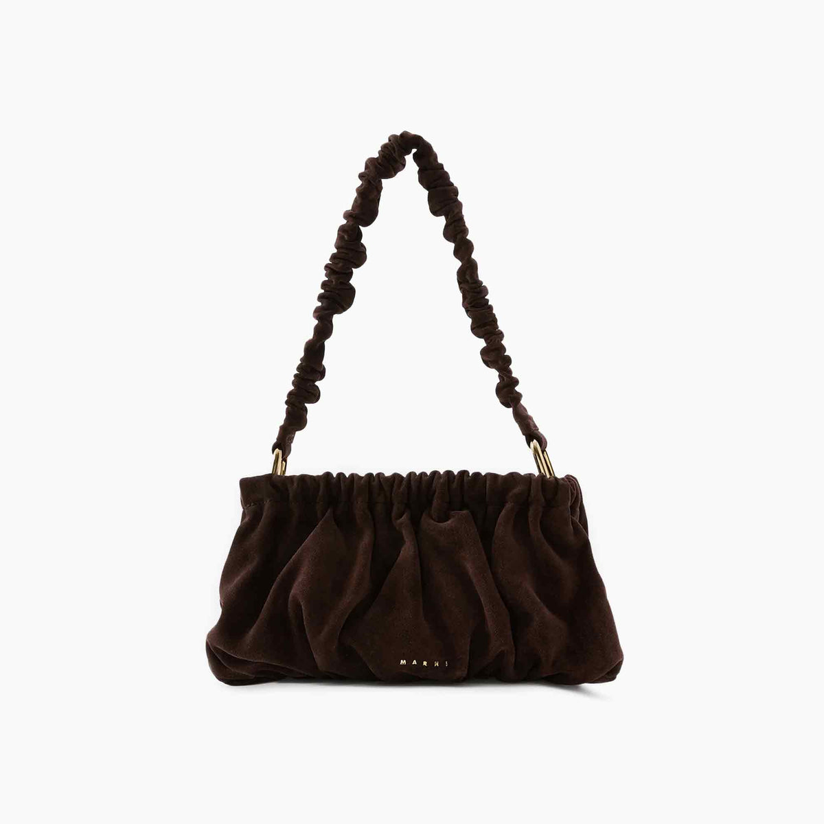 Ruffles Suede Clutch Bag Bramble