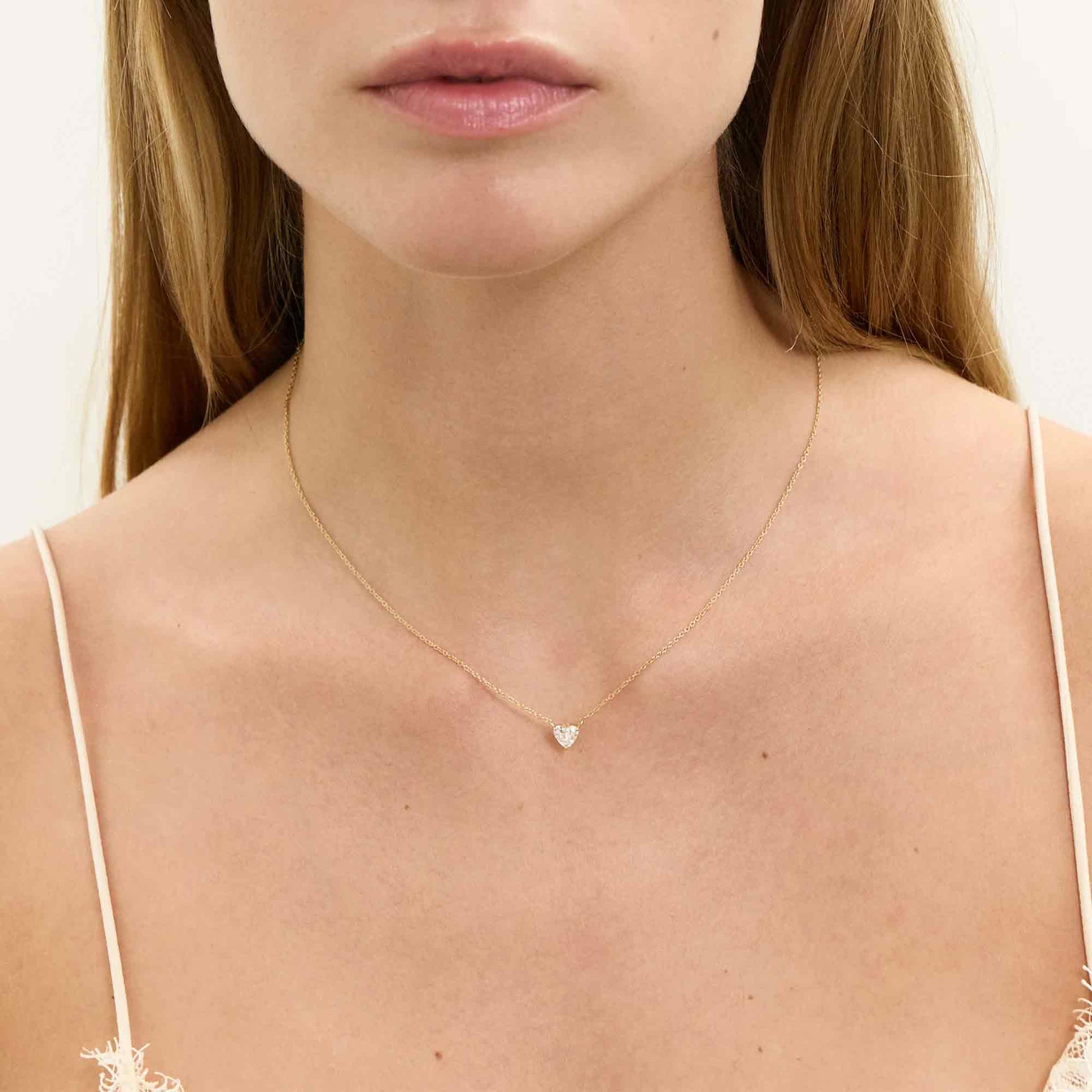 Solitaire Heart Necklace 0.50 ct.