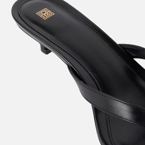 Heeled Flip Flops Black