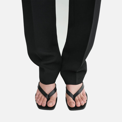 Heeled Flip Flops Black