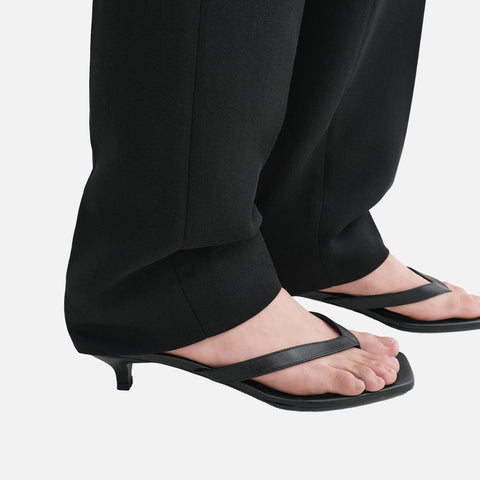 Heeled Flip Flops Black