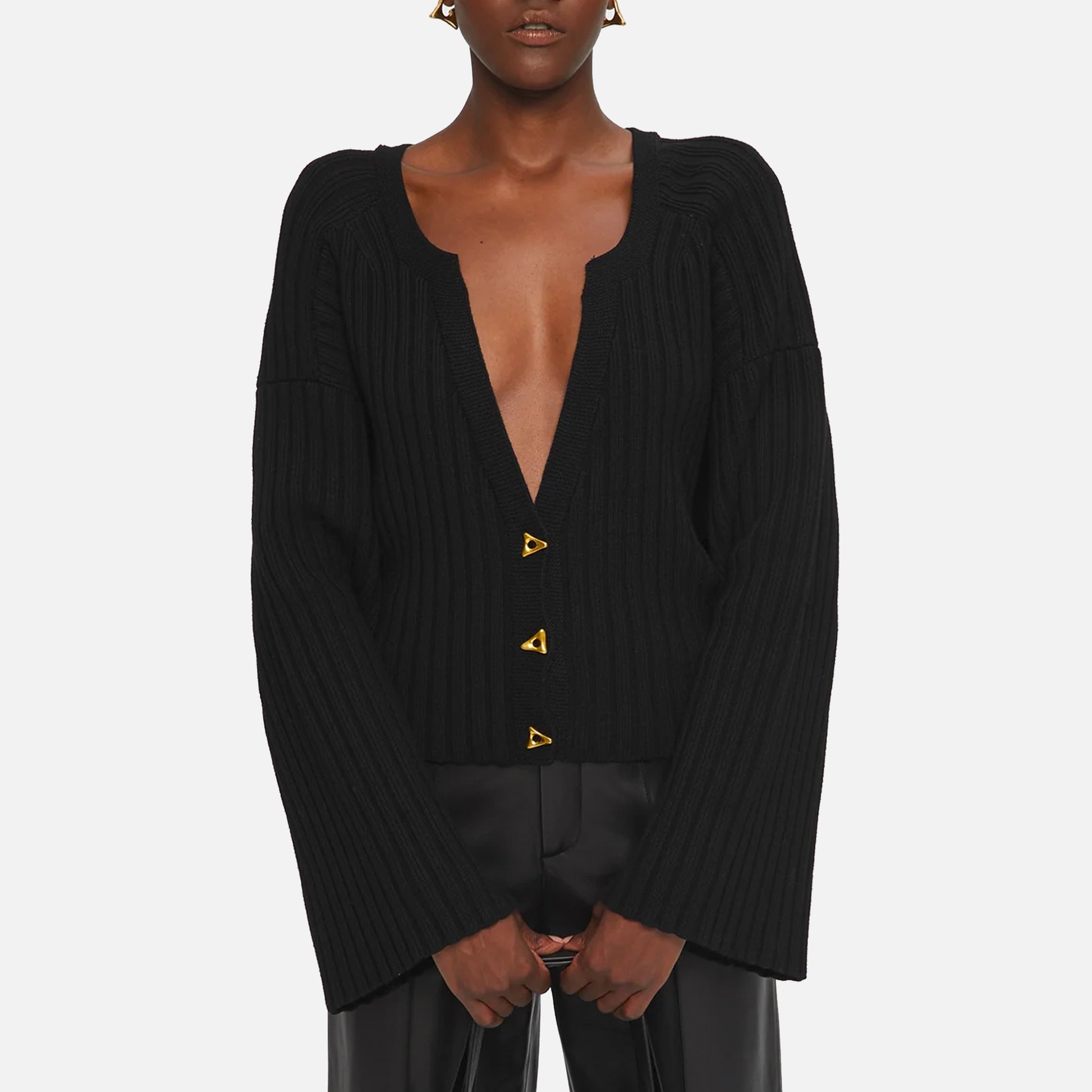 Morrow Cropped Cardigan Black