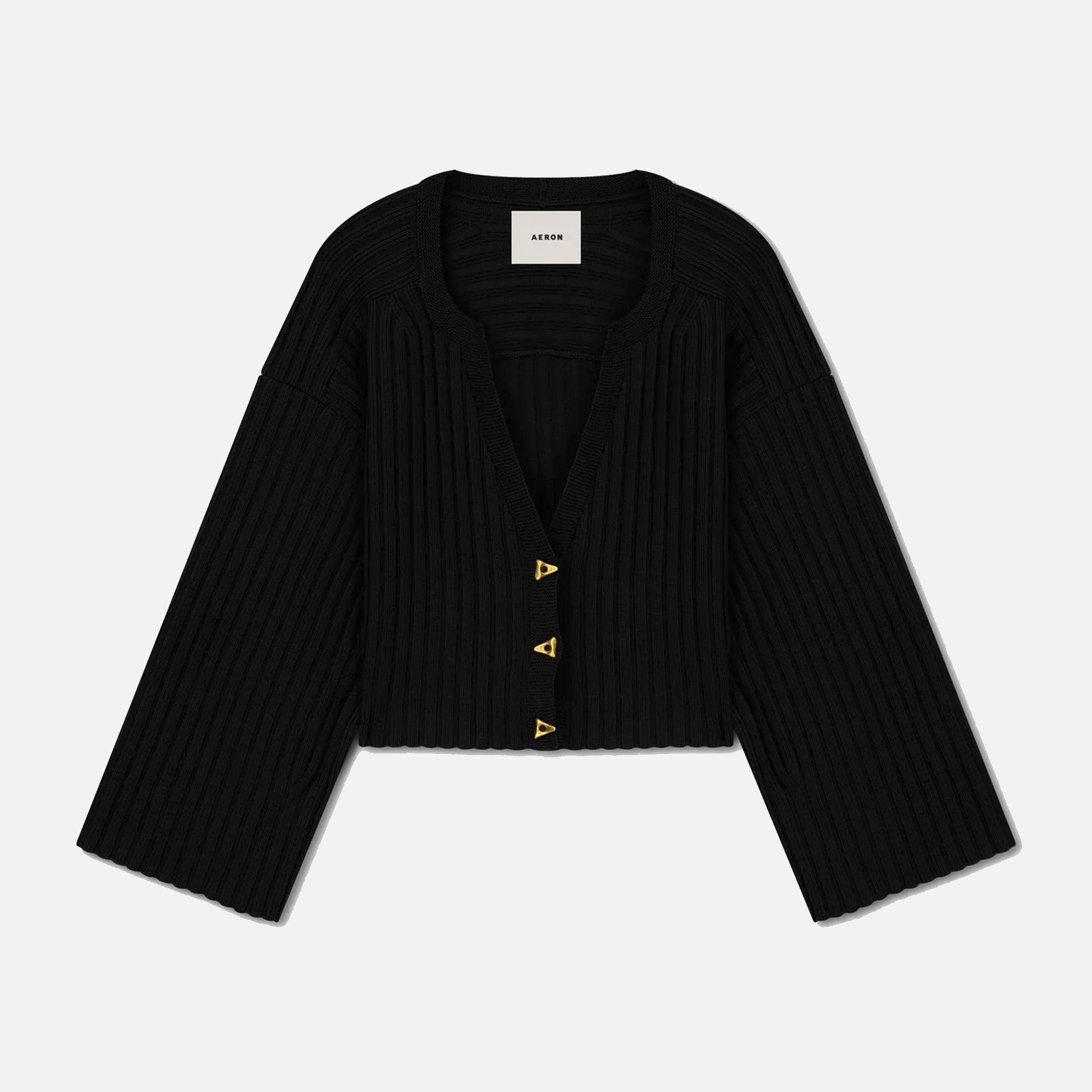Morrow Cropped Cardigan Black