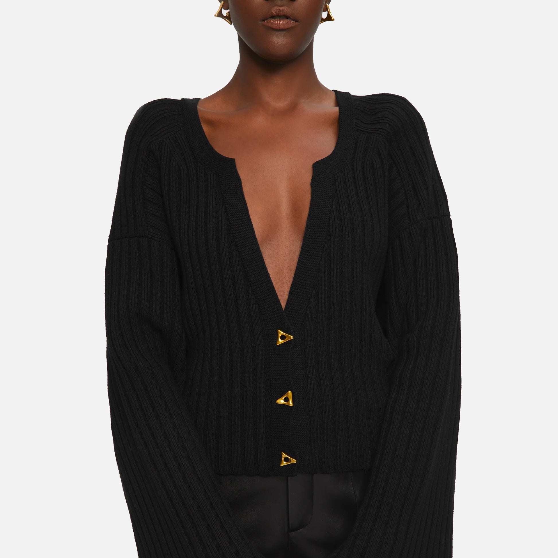 Morrow Cropped Cardigan Black