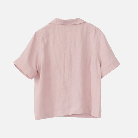 Light Linen PJ Shirt Dusty Rose