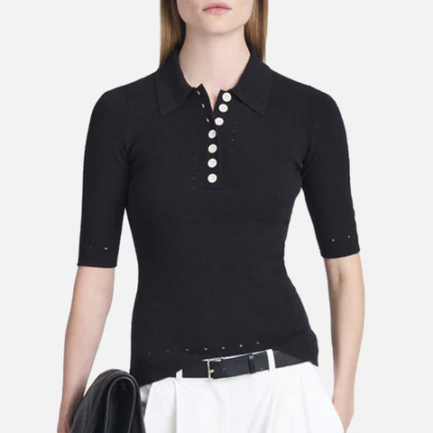 Spencer Boucle Polo Black