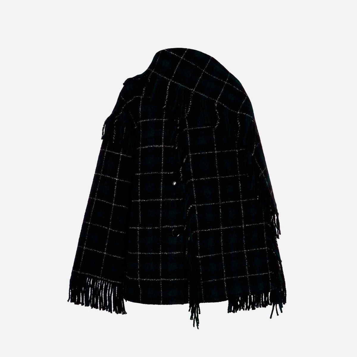 Fringed Scarf Jacket Pine/Black