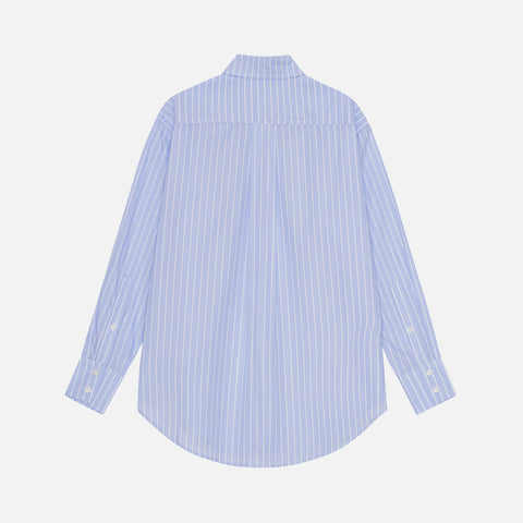 Arthur Shirt Wide Stripe Light Blue/White